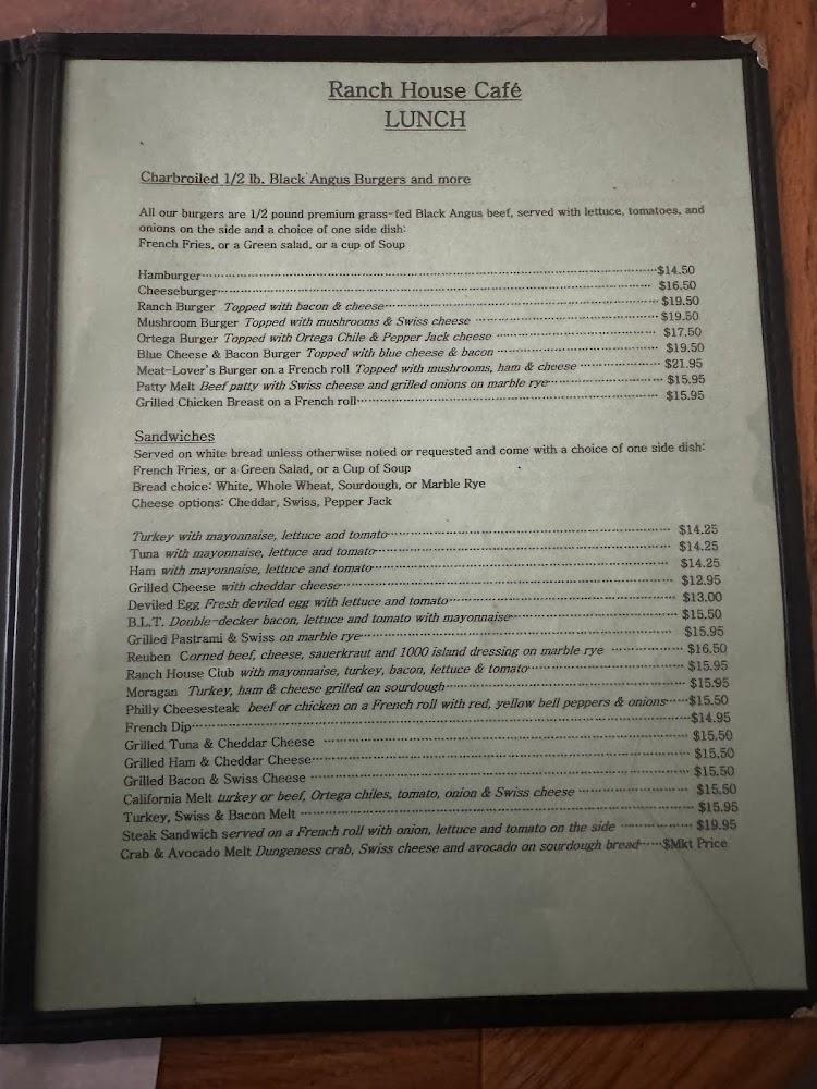 Ranch House Cafe Moraga Menu image 4